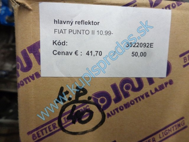 ľavé predné svetlo na fiat punto II 99-, 3022092-E